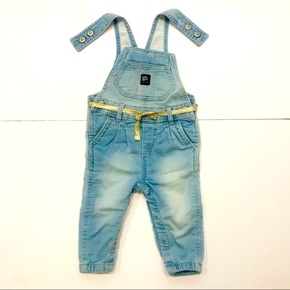 BABY B’Gosh Stretchy Knit Denim Overall in Navy Jeans | 9 months| Baby Girl